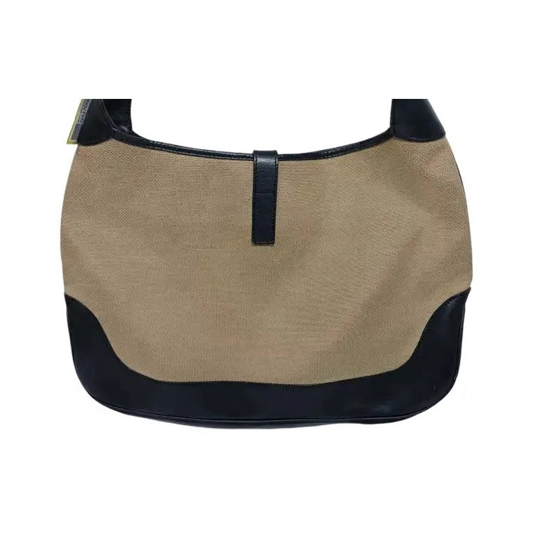 Gucci Vintage Jackie Canvas, Beige, Canvas, Handbag