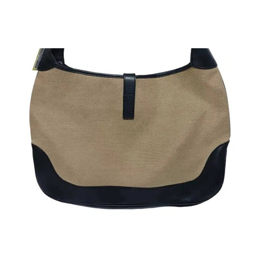 Gucci Vintage Jackie Canvas, Beige, Canvas, Handbag