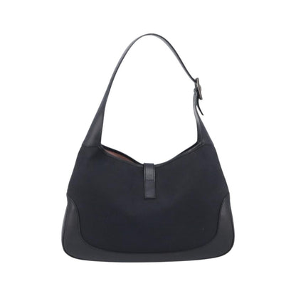 Gucci Vintage Jackie Hobo GG Canvas with Leather, Black, Canvas, Shoulder Bag