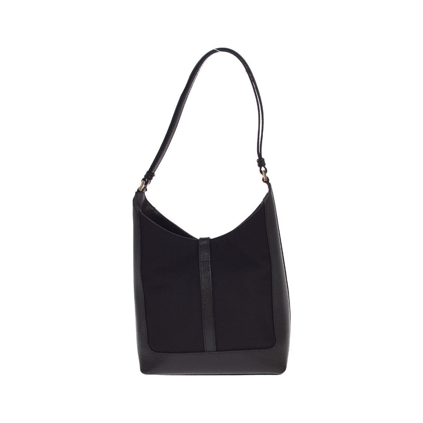 Gucci Vintage Jackie O Hobo Canvas and leather, Black, Leather, Shoulder Bag