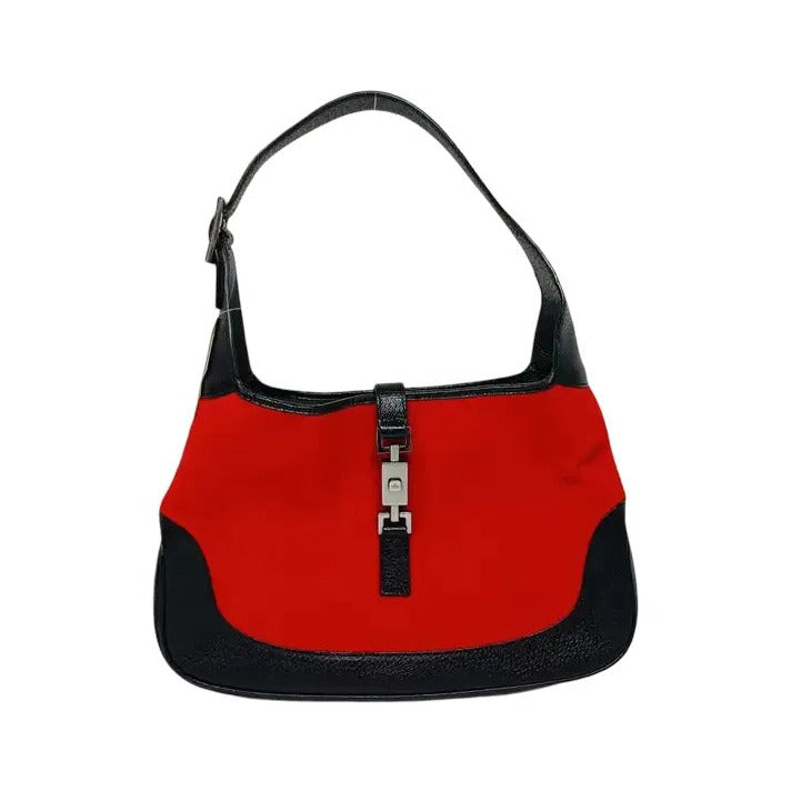 Gucci Vintage Jackie suede, Red, Canvas, Handbag