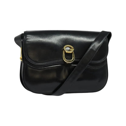 Gucci Vintage Leather, Black, Leather, Shoulder Bag
