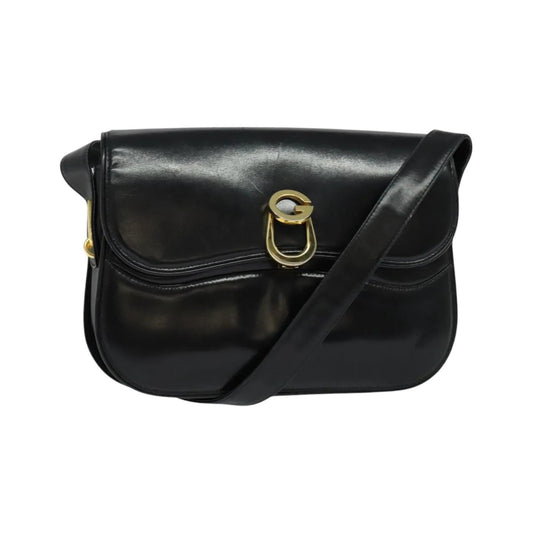 Gucci Vintage Leather, Black, Leather, Shoulder Bag