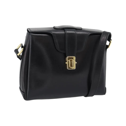 Gucci Vintage Leather, Black, Leather, Shoulder Bag