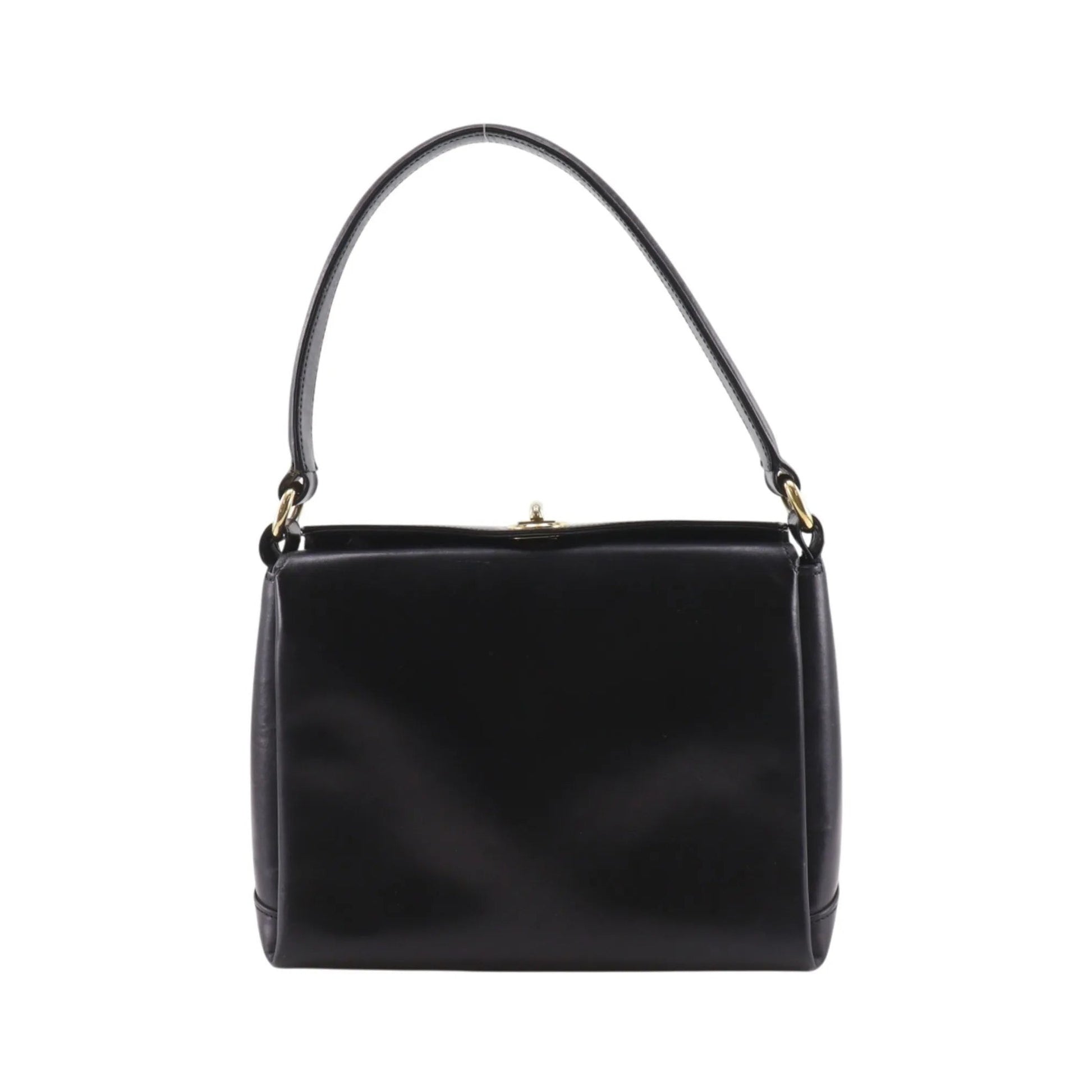Gucci Vintage Leather, Black, Leather, Shoulder Bag
