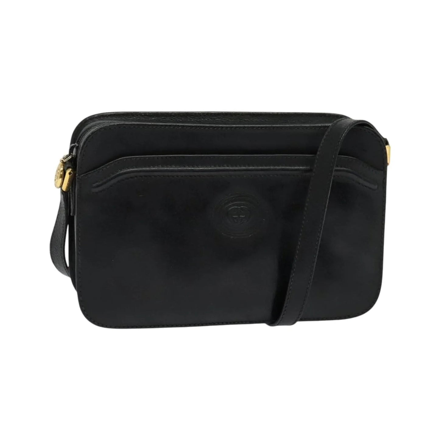 Gucci Vintage Leather, Black, Leather, Shoulder Bag