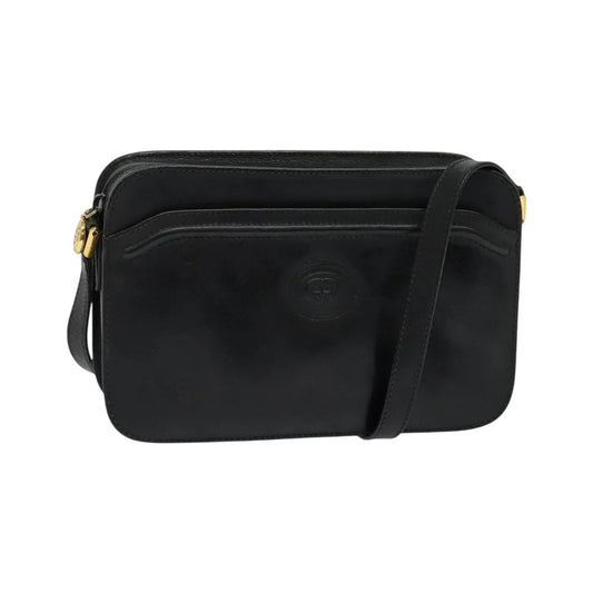 Gucci Vintage Leather, Black, Leather, Shoulder Bag