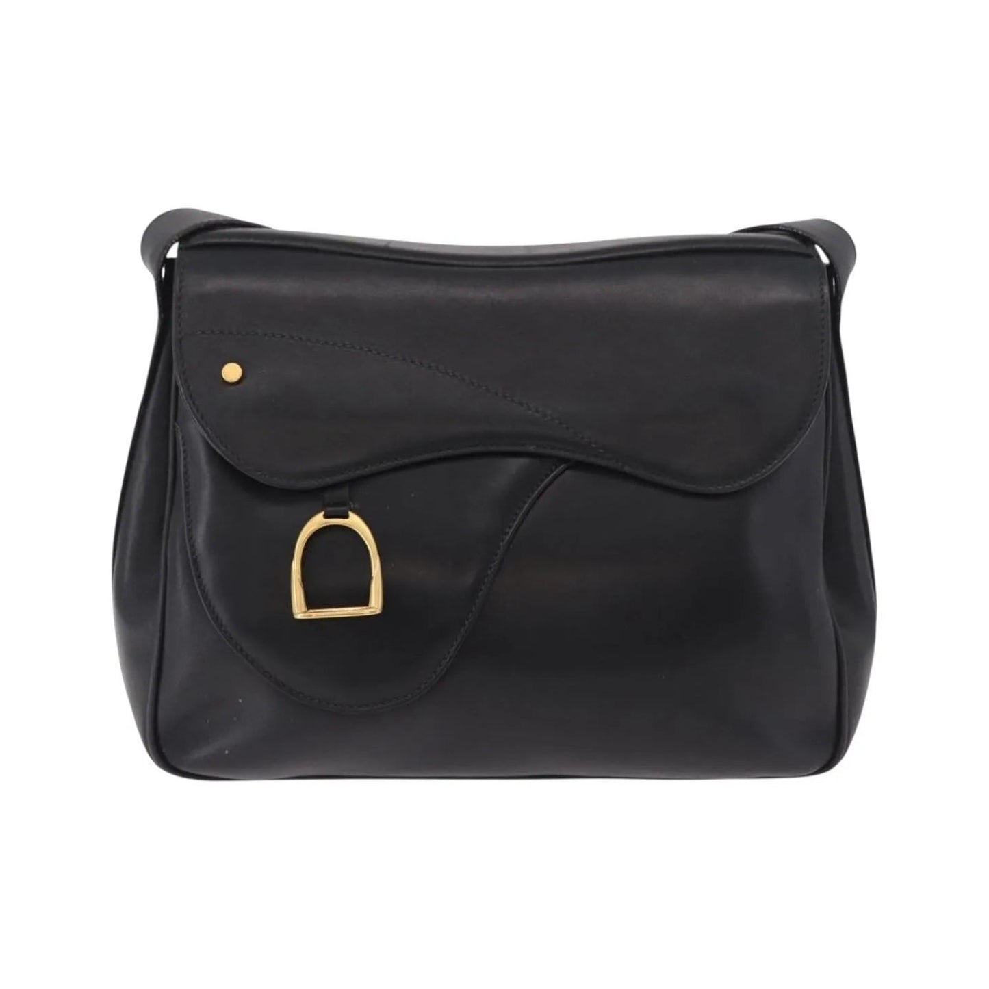 Gucci Vintage Leather, Black, Leather, Shoulder Bag
