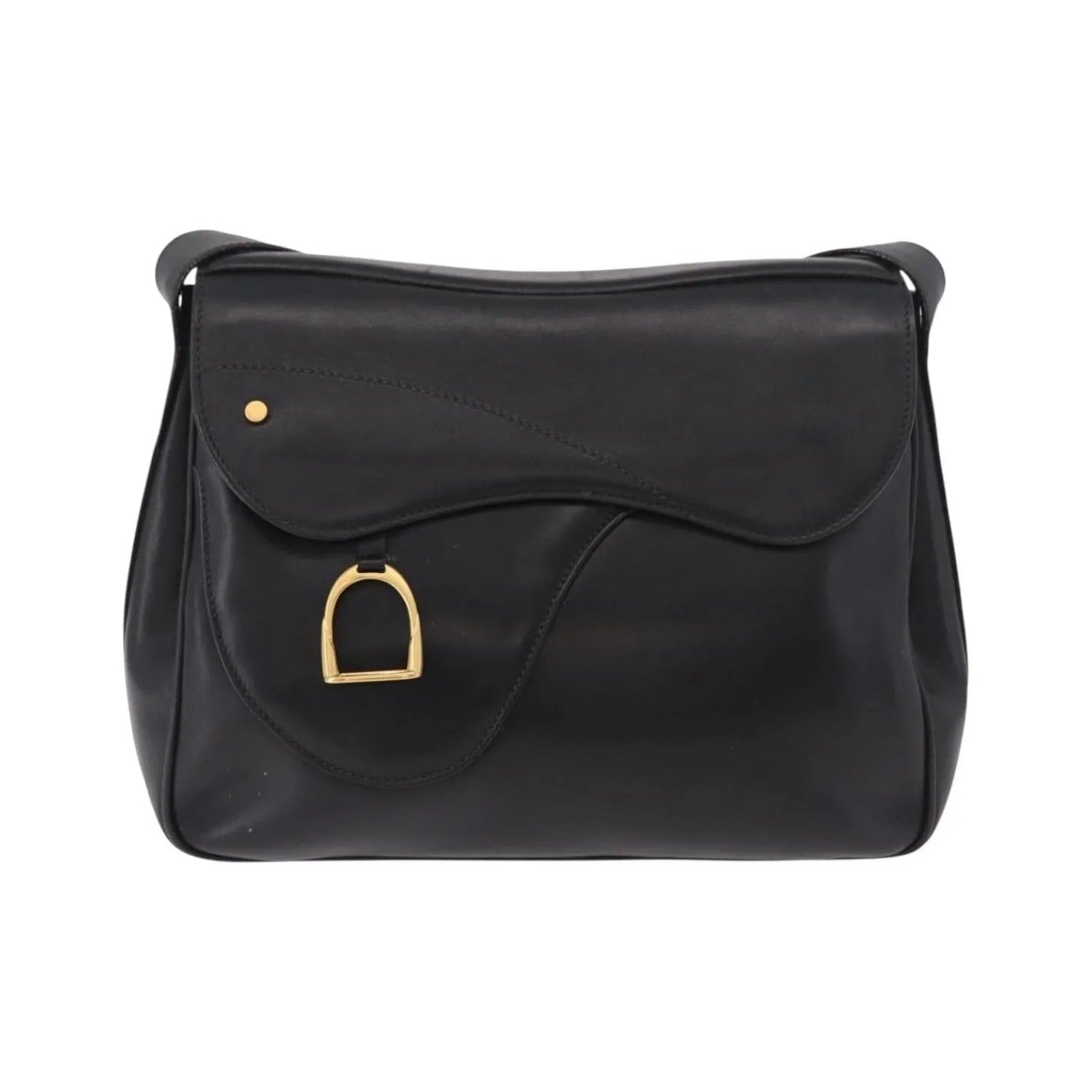 Gucci Vintage Leather, Black, Leather, Shoulder Bag