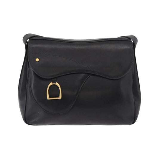 Gucci Vintage Leather, Black, Leather, Shoulder Bag