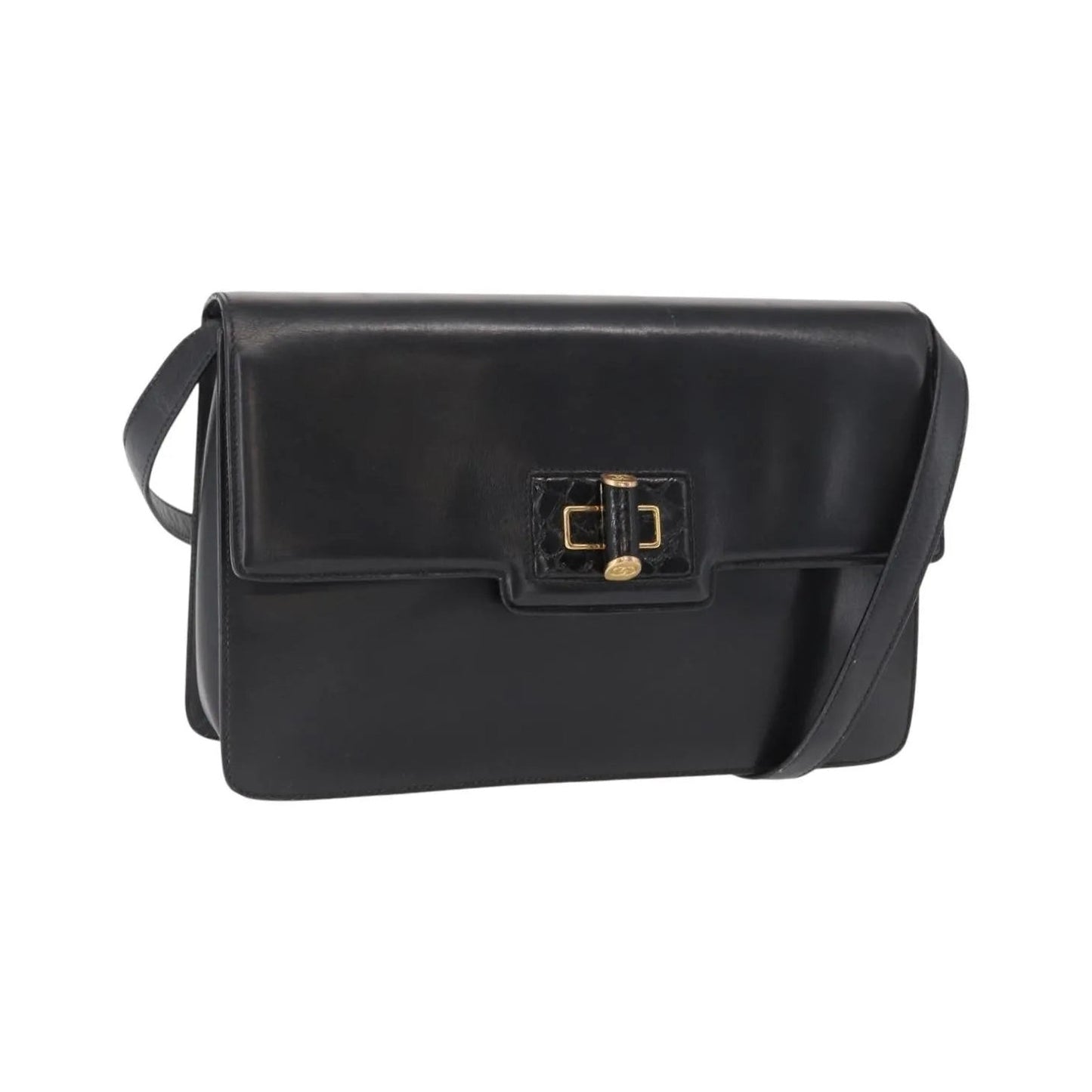 Gucci Vintage Leather, Black, Leather, Shoulder Bag