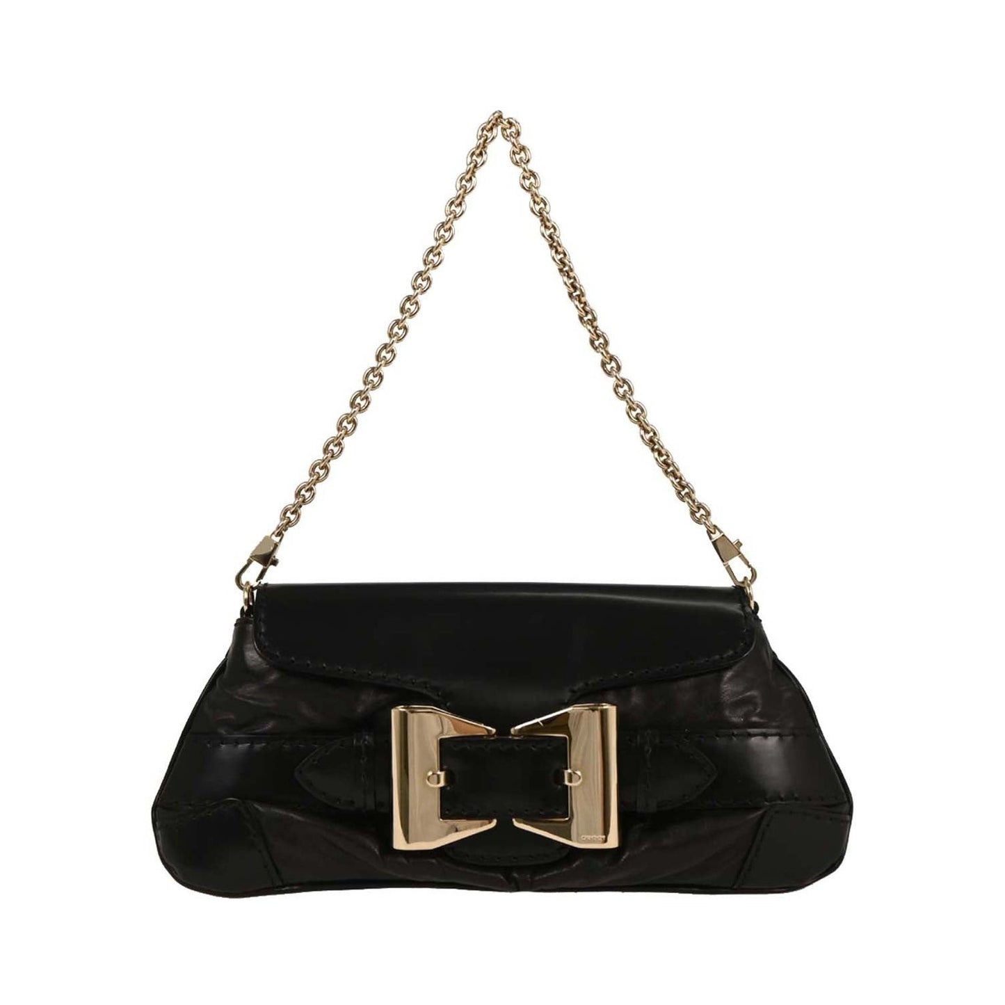 Gucci Vintage Leather, Black, Leather, Handbag