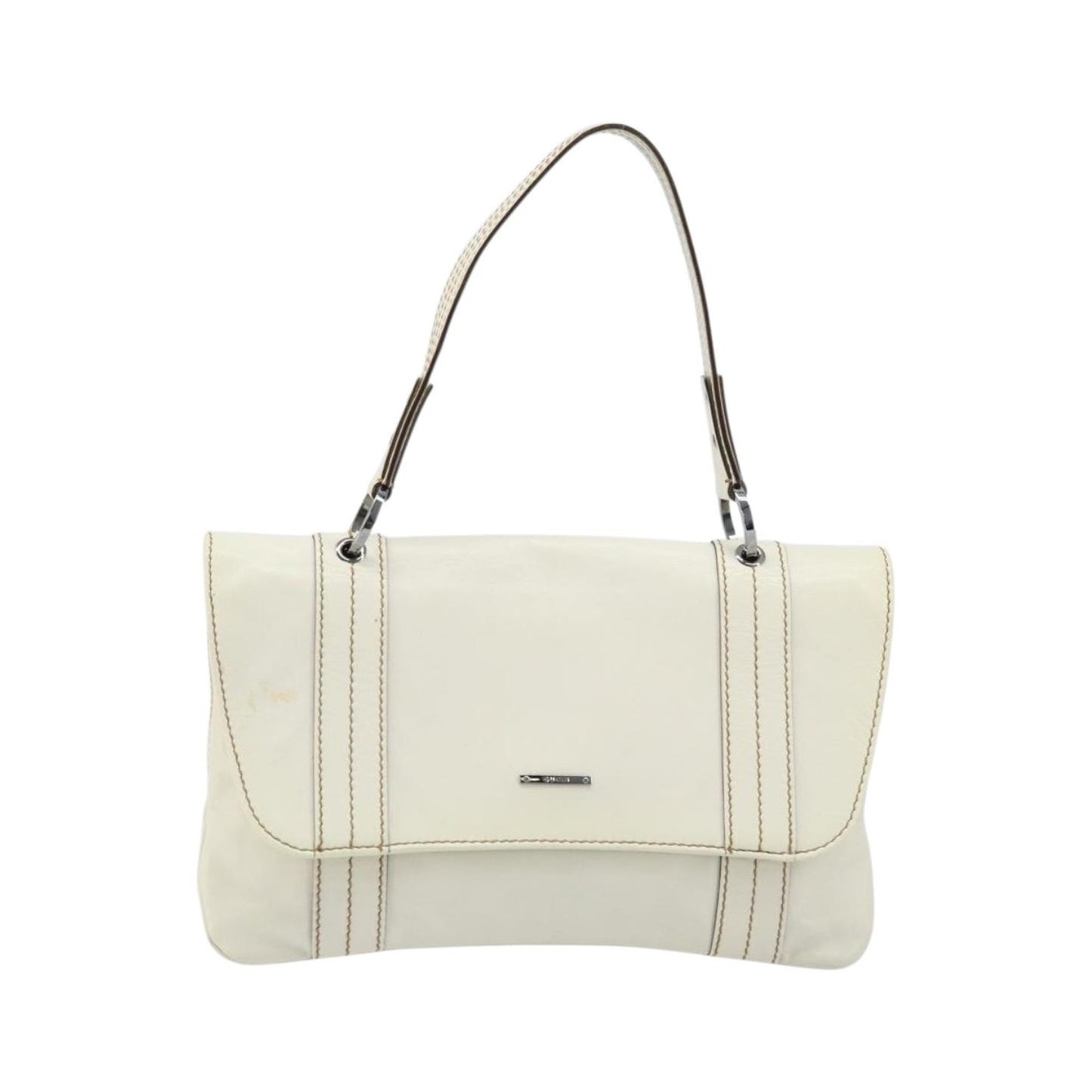 Gucci Vintage Leather, White, Leather, Handbag
