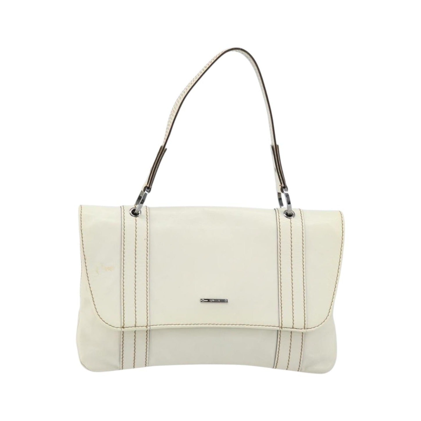 Gucci Vintage Leather, White, Leather, Handbag