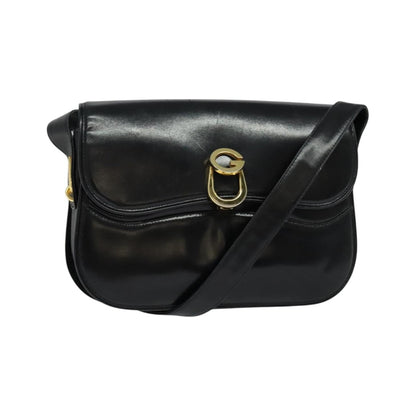 Gucci Vintage Leather, Black, Leather, Shoulder Bag