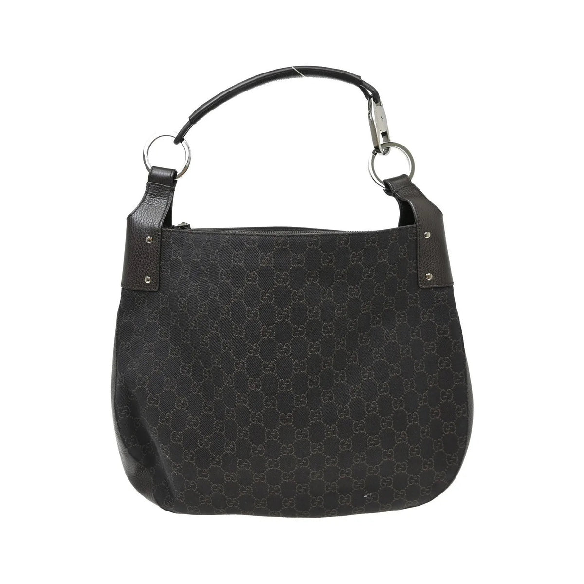 Gucci Vintage Ring Hobo Printed Velvet, Brown, Canvas, Shoulder Bag