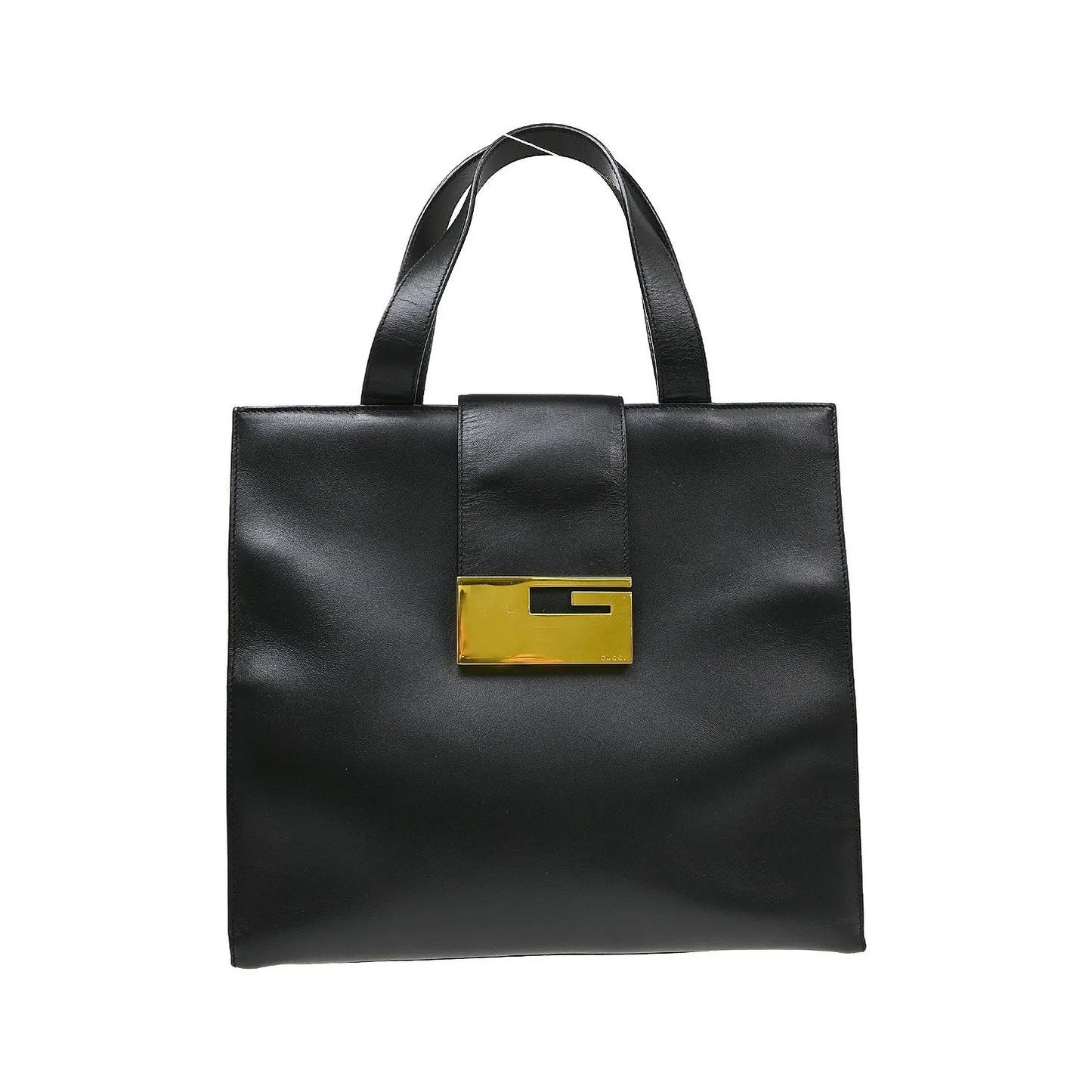 Gucci Vintage square G Leather, Black, Leather, Handbag