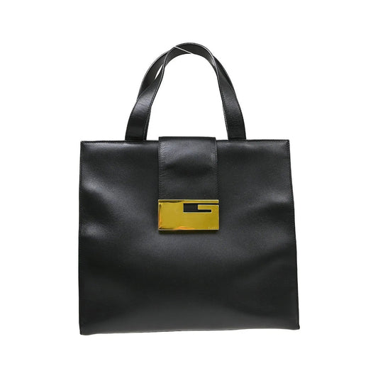 Gucci Vintage square G Leather, Black, Leather, Handbag