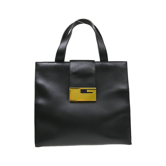 Gucci Vintage square G Leather, Black, Leather, Handbag