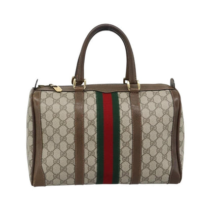 Gucci Vintage Web Boston GG Coated Canvas, Beige, Canvas, Handbag