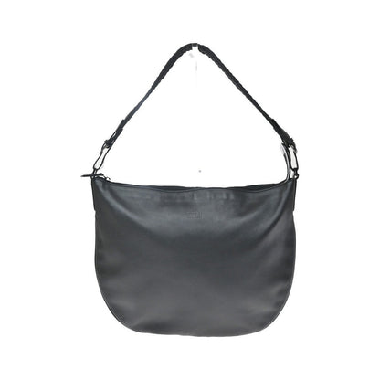 Gucci Vintage Web Half Moon Leather, Black, Leather, Shoulder Bag