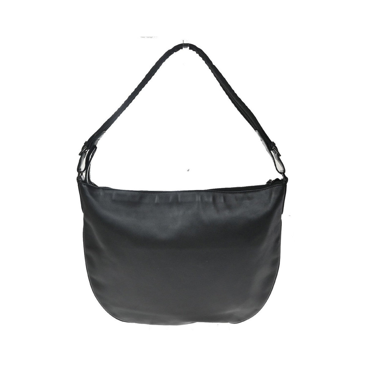 Gucci Vintage Web Half Moon Leather, Black, Leather, Shoulder Bag