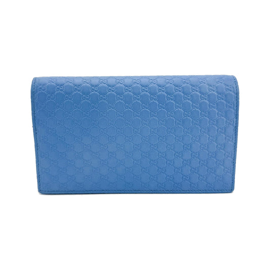 Gucci Wallet on Strap Microguccissima Leather, Blue, Leather, Crossbody Bag