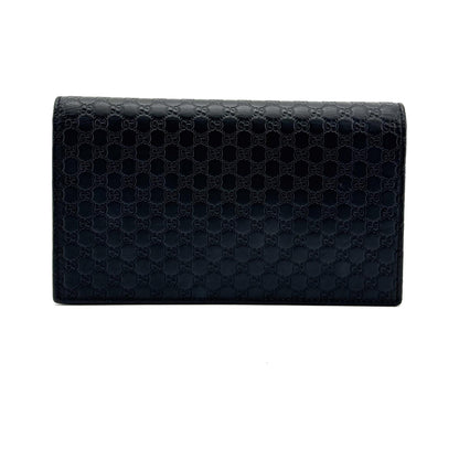 Gucci Wallet on Strap Microguccissima Leather, Black, Leather, Crossbody Bag