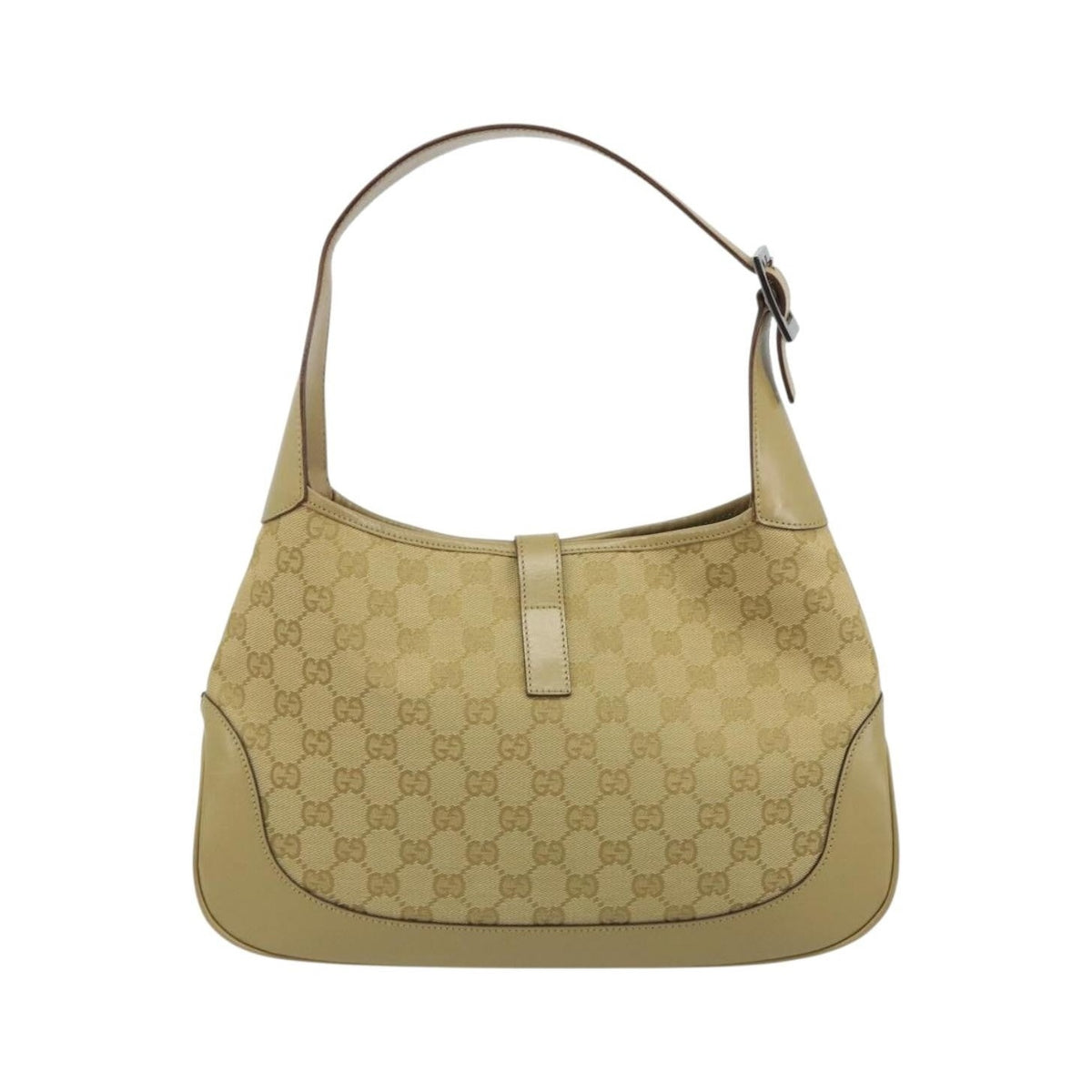 Gucci Web Jackie O Hobo GG Canvas, Beige, Canvas, Shoulder Bag