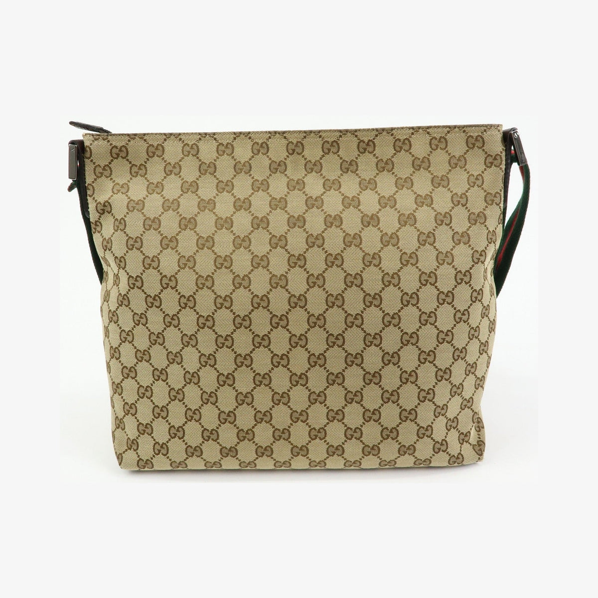 Gucci Web Strap Messenger GG Canvas, Beige, Canvas, Handbag