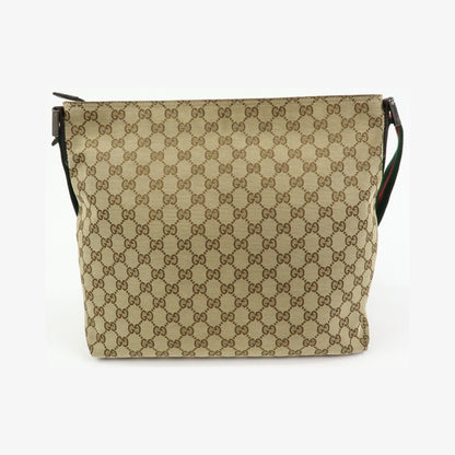Gucci Web Strap Messenger GG Canvas, Beige, Canvas, Handbag