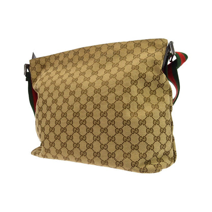 Gucci Web Zip GG Canvas, Beige, Canvas, Crossbody Bag
