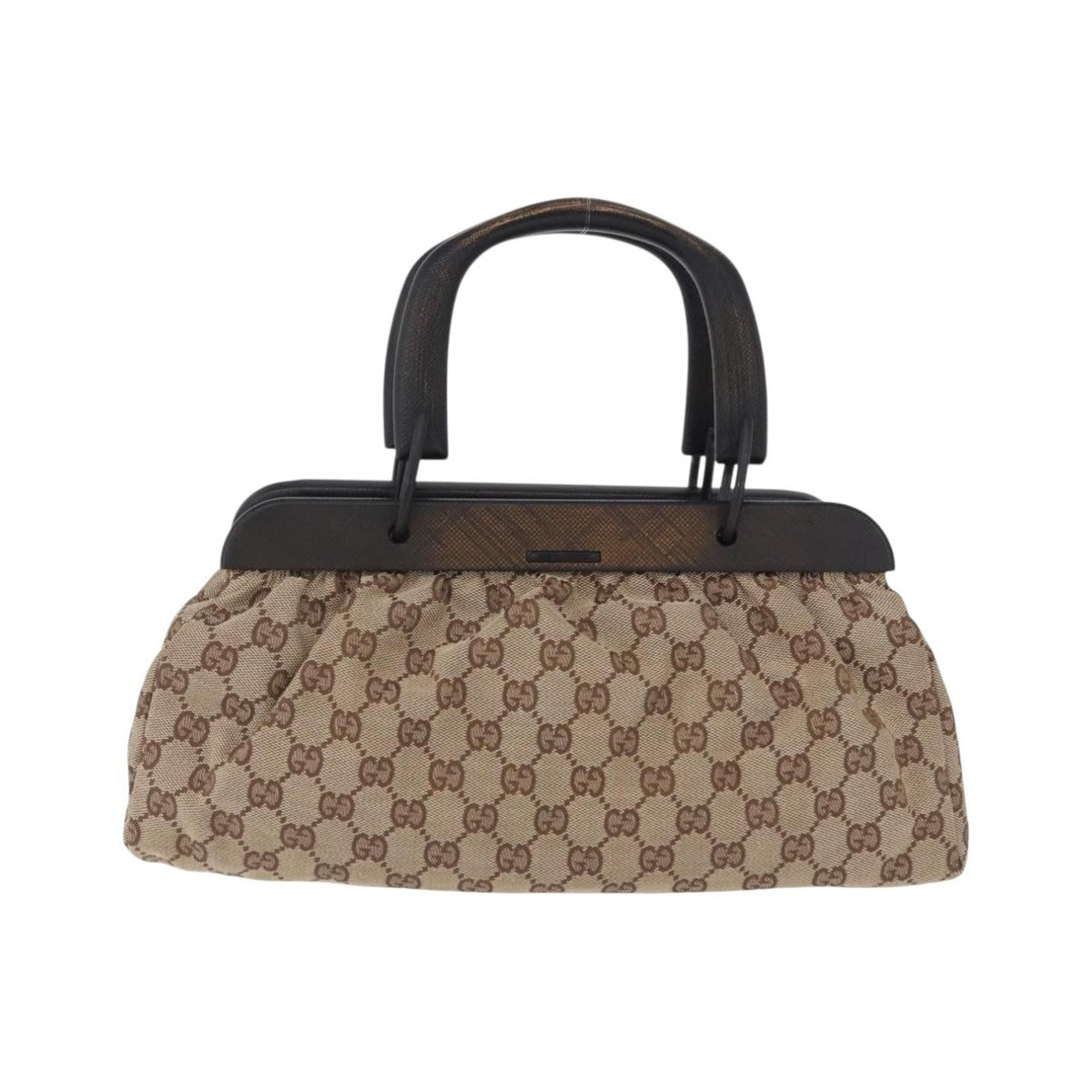 Gucci Wood Handle Frame Doctor Bag GG Canvas, Beige, Canvas, Shoulder Bag