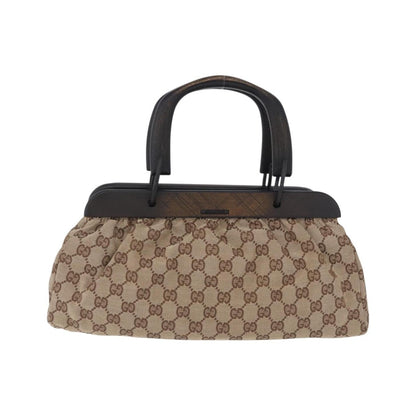 Gucci Wood Handle Frame Doctor Bag GG Canvas, Beige, Canvas, Shoulder Bag
