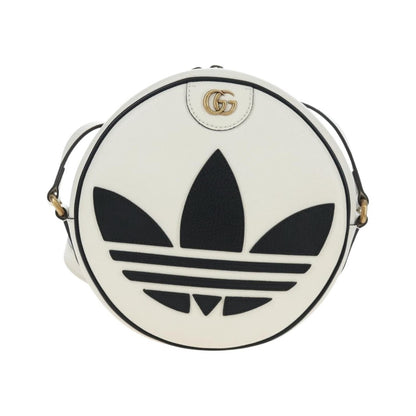Gucci x adidas Ophidia Round Leather, White, Leather, Crossbody Bag