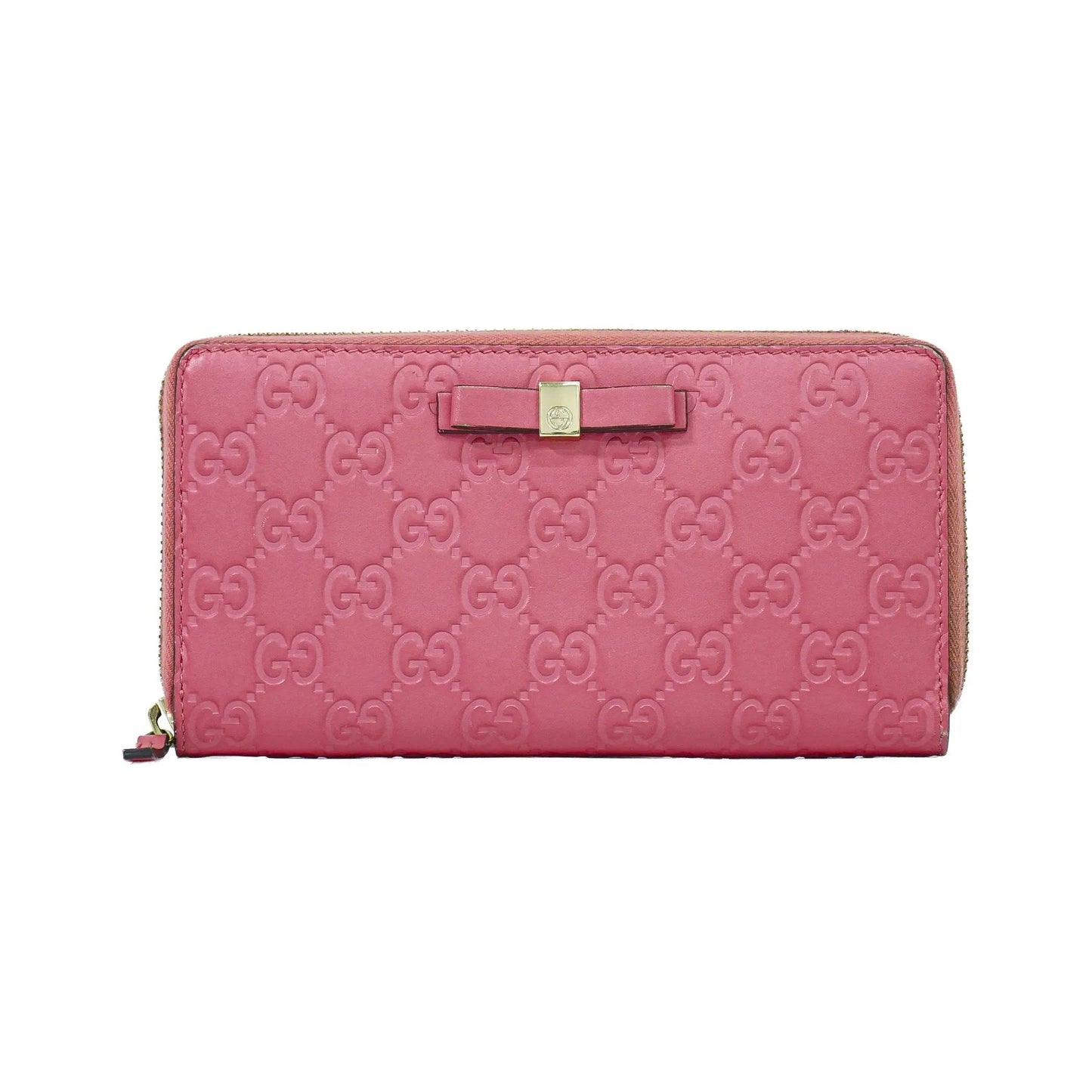 Gucci Zip Around Wallet (Outlet) Microguccissima Leather, Pink, Leather, Wallet