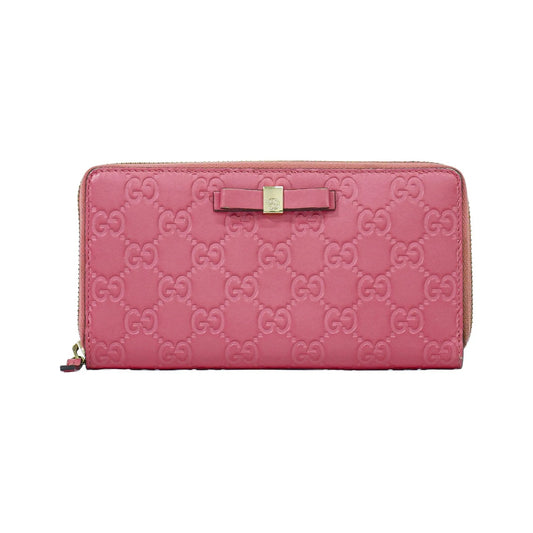 Gucci Zip Around Wallet (Outlet) Microguccissima Leather, Pink, Leather, Wallet
