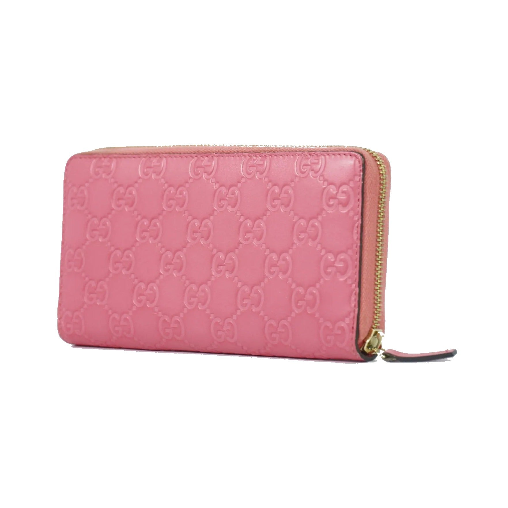 Gucci Zip Around Wallet (Outlet) Microguccissima Leather, Pink, Leather, Wallet