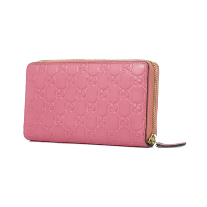Gucci Zip Around Wallet (Outlet) Microguccissima Leather, Pink, Leather, Wallet