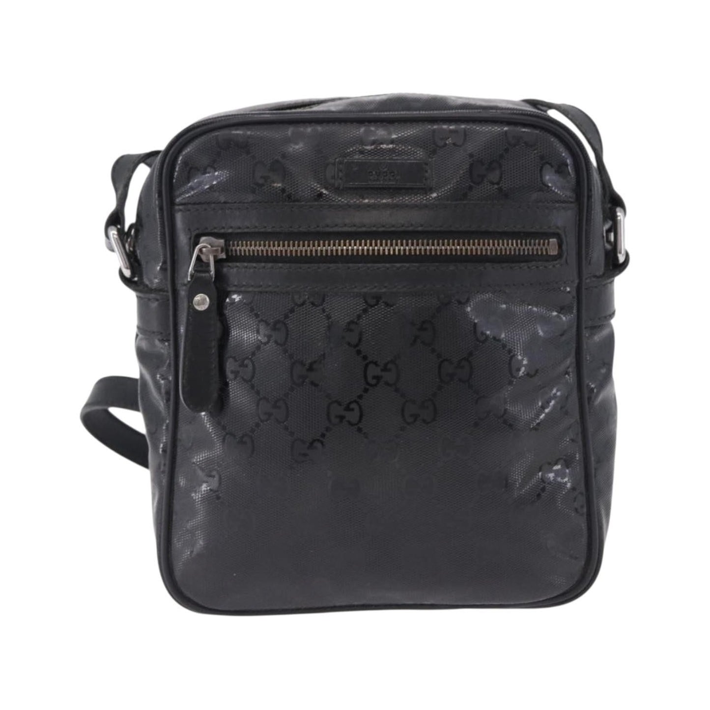 Gucci Zip GG Imprime, Black, Canvas, Shoulder Bag