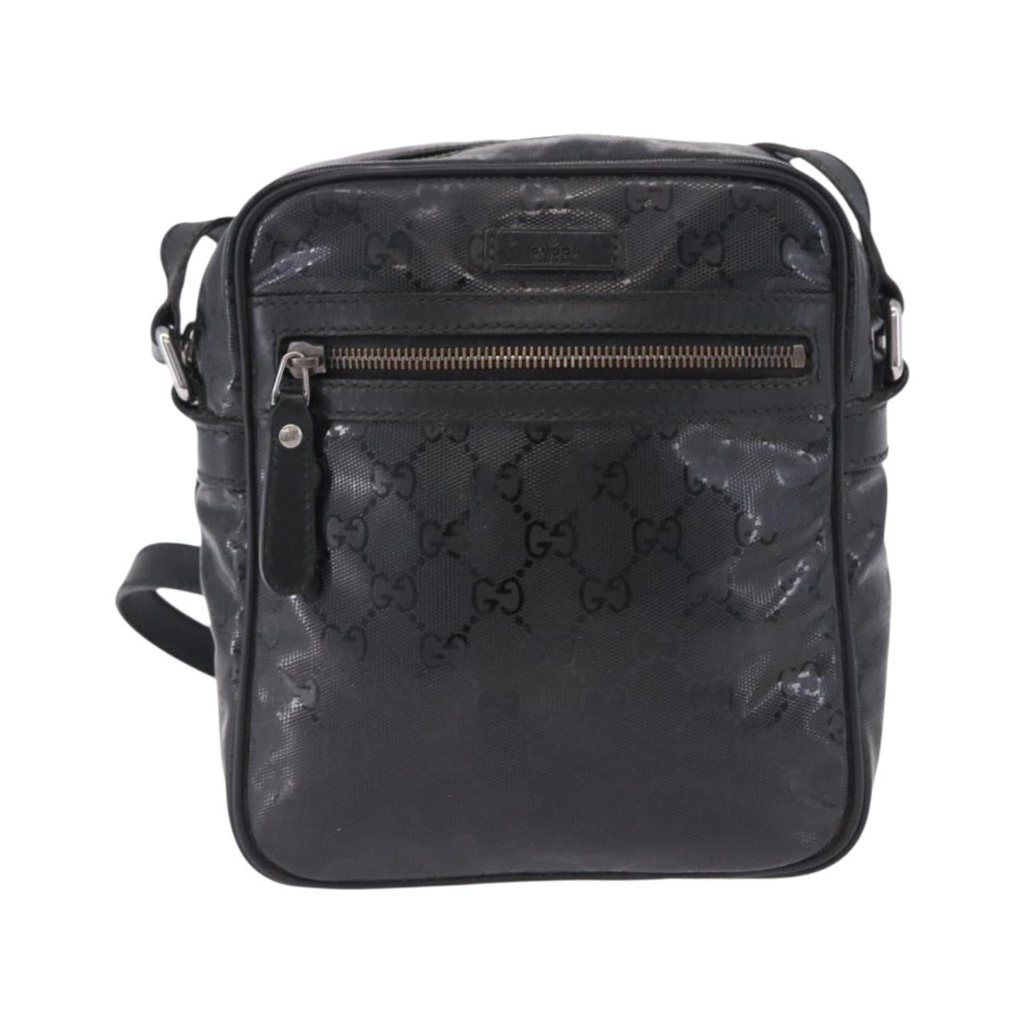 Gucci Zip GG Imprime, Black, Canvas, Shoulder Bag