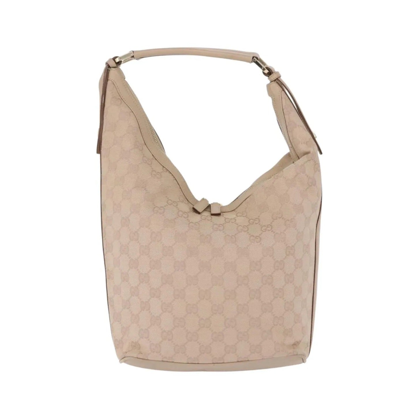 Gucci Zip Hobo Canvas, Beige, Canvas, Handbag