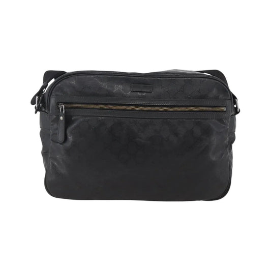 Gucci Zip Messenger GG Imprime, Black, Canvas, Shoulder Bag