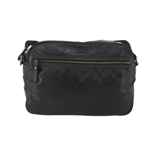 Gucci Zip Messenger GG Imprime, Black, Canvas, Shoulder Bag