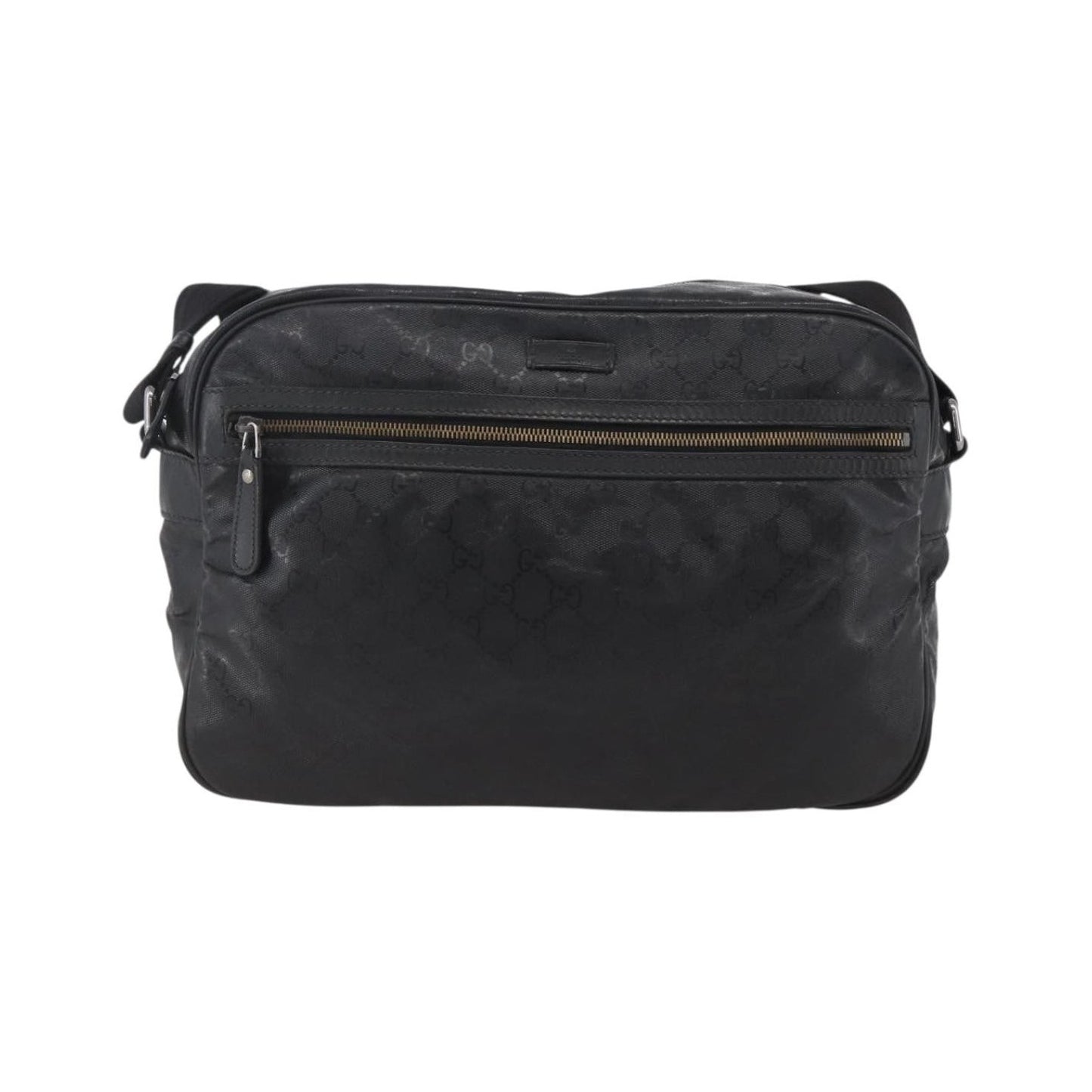 Gucci Zip Messenger GG Imprime, Black, Canvas, Shoulder Bag