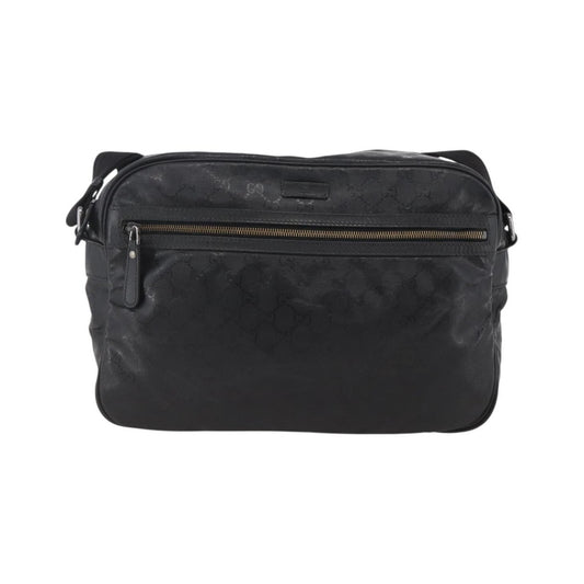 Gucci Zip Messenger GG Imprime, Black, Canvas, Shoulder Bag