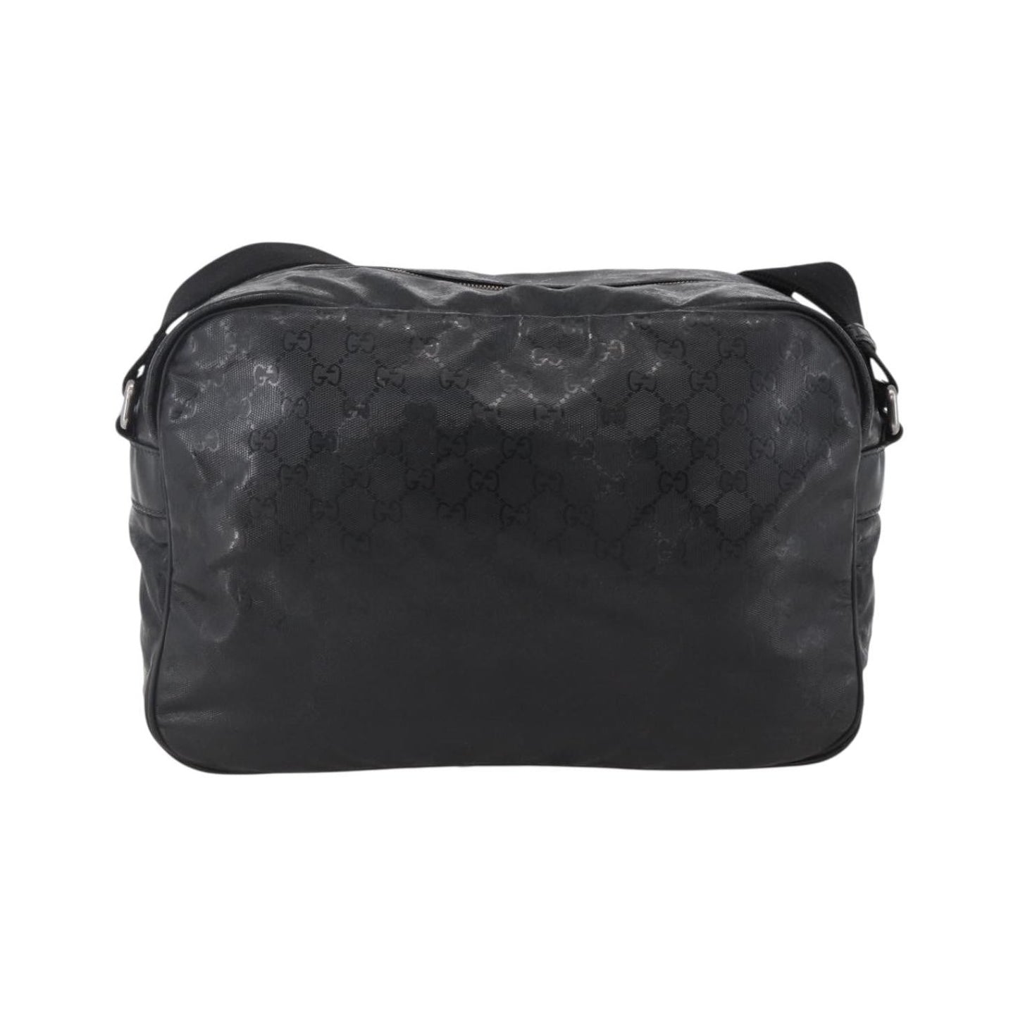 Gucci Zip Messenger GG Imprime, Black, Canvas, Shoulder Bag