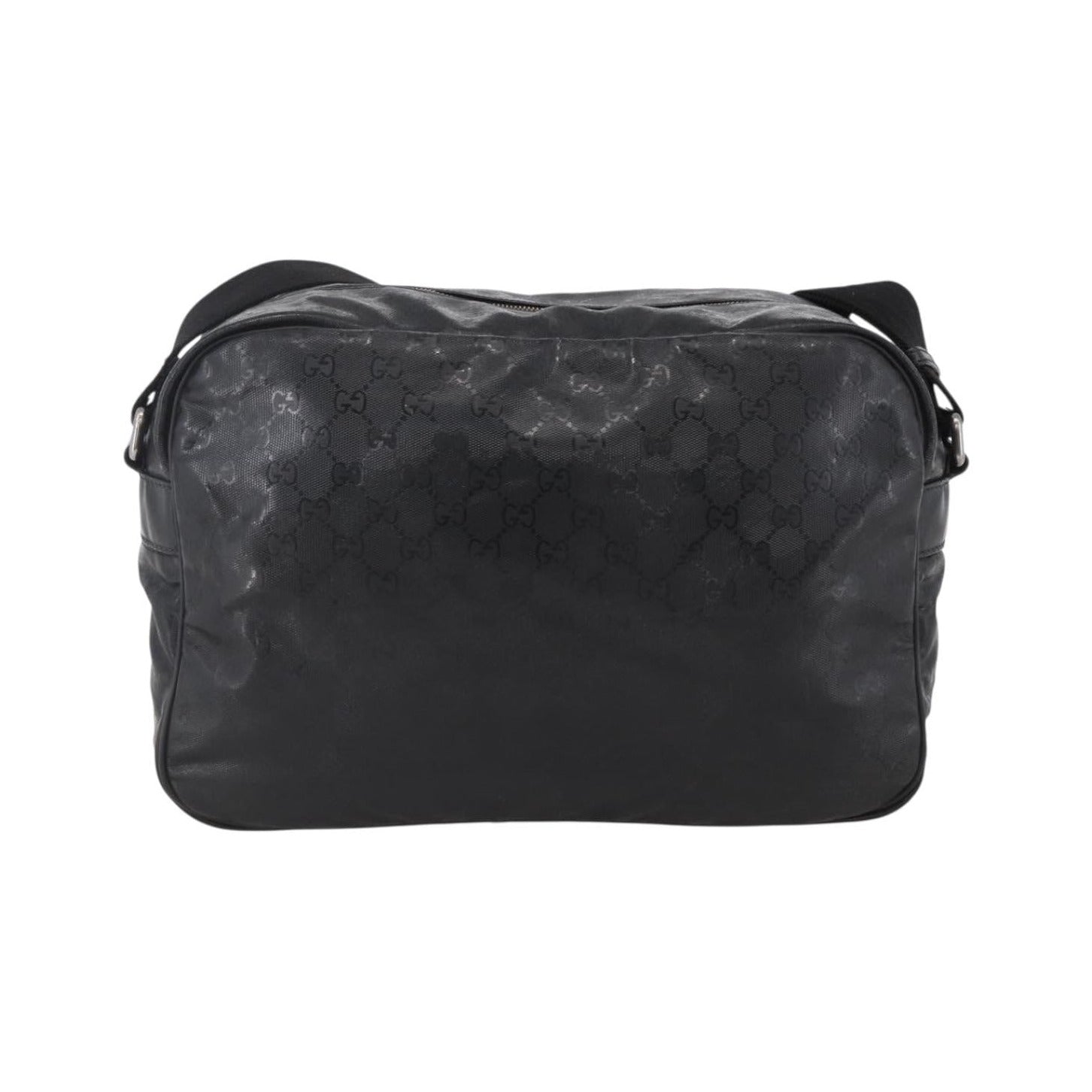 Gucci Zip Messenger GG Imprime, Black, Canvas, Shoulder Bag