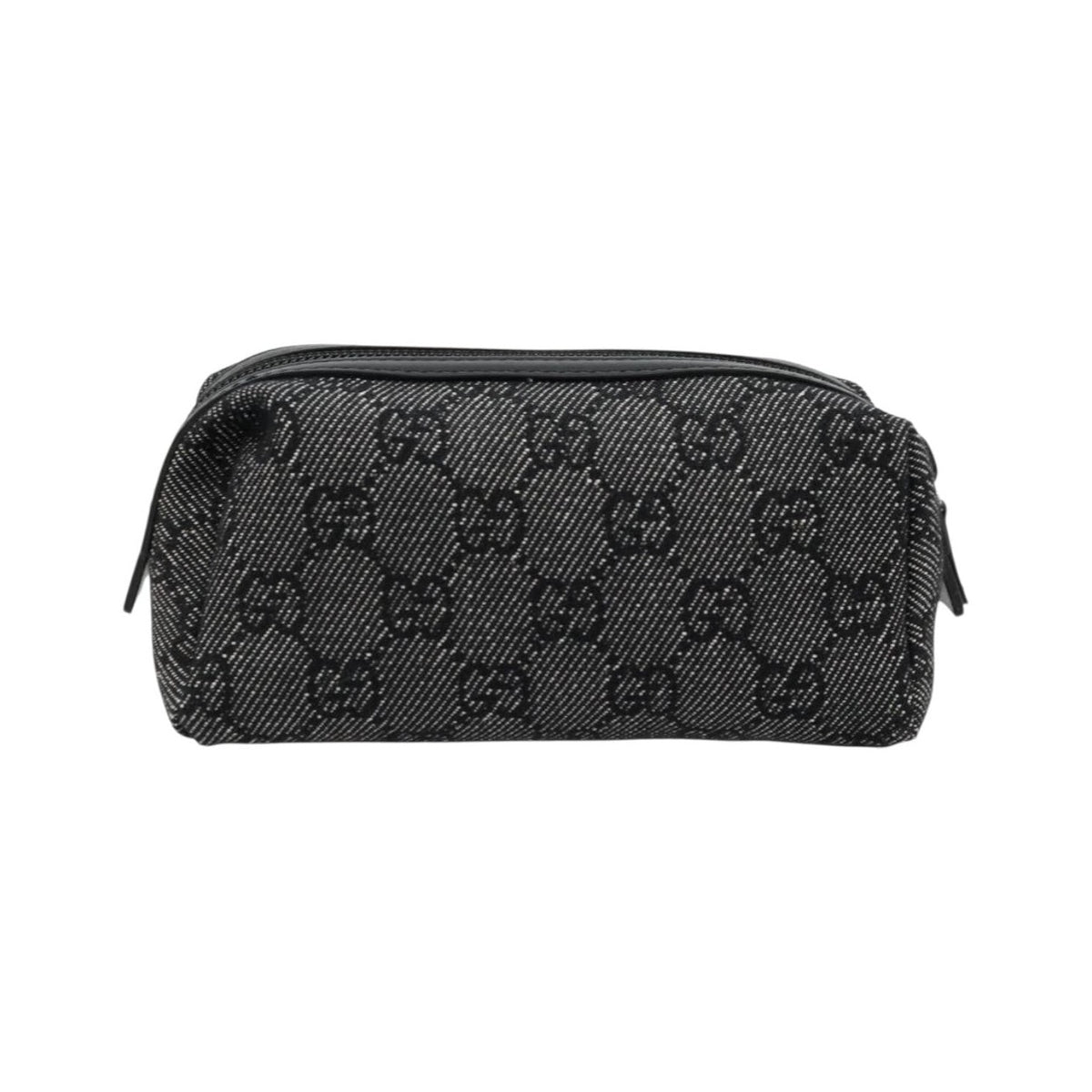 Gucci Zip Pouch GG Coated Canvas, Black, Canvas, Clutch