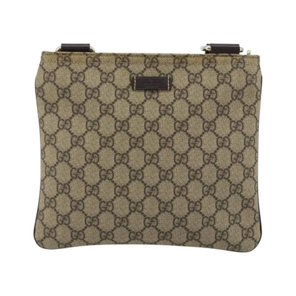 Gucci Zip Top Messenger GG Canvas with Leather, Beige, Canvas, Shoulder Bag